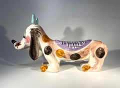Sweet Little Dog Italian Hand Painted Ceramic Money Box c1960s