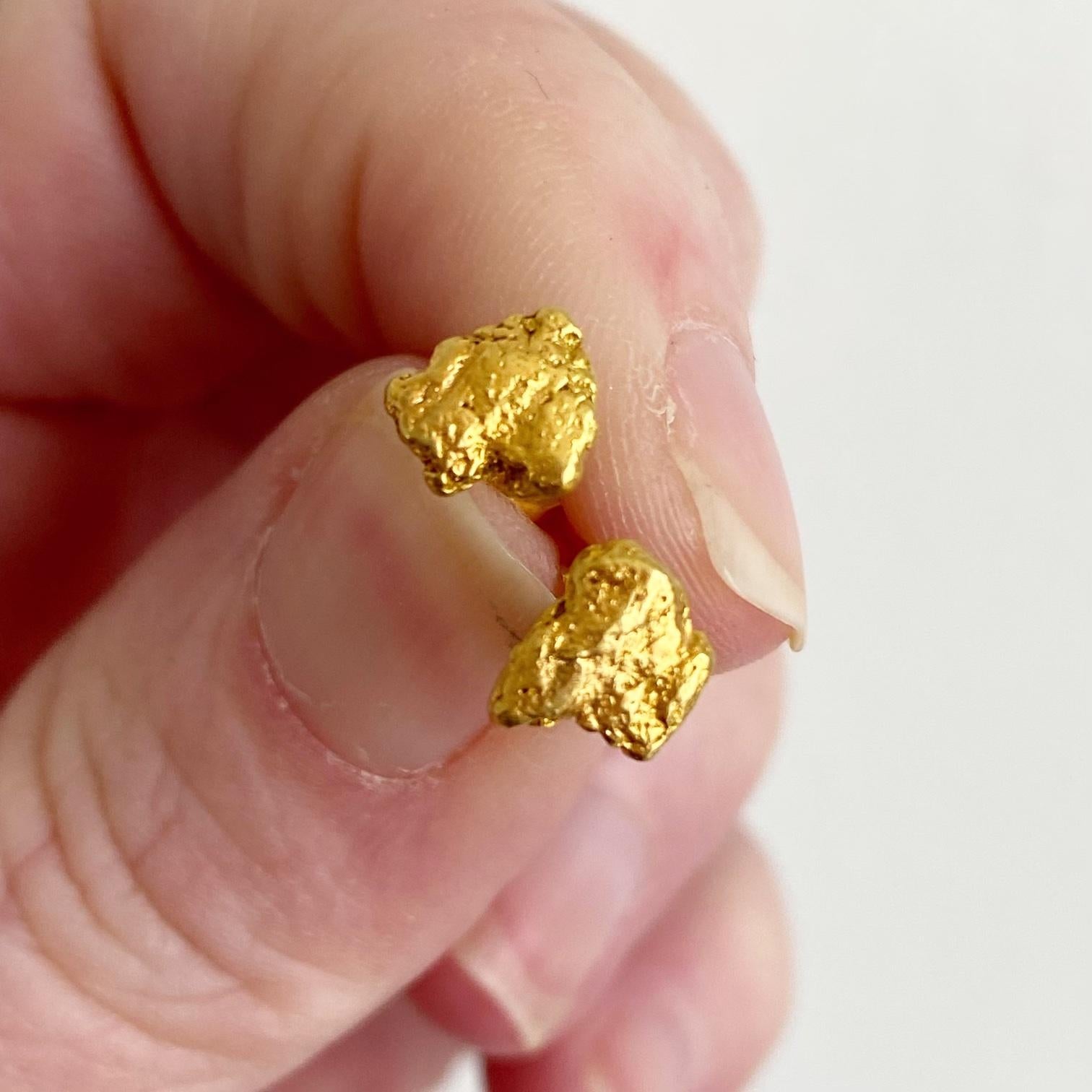 24k gold nugget earrings