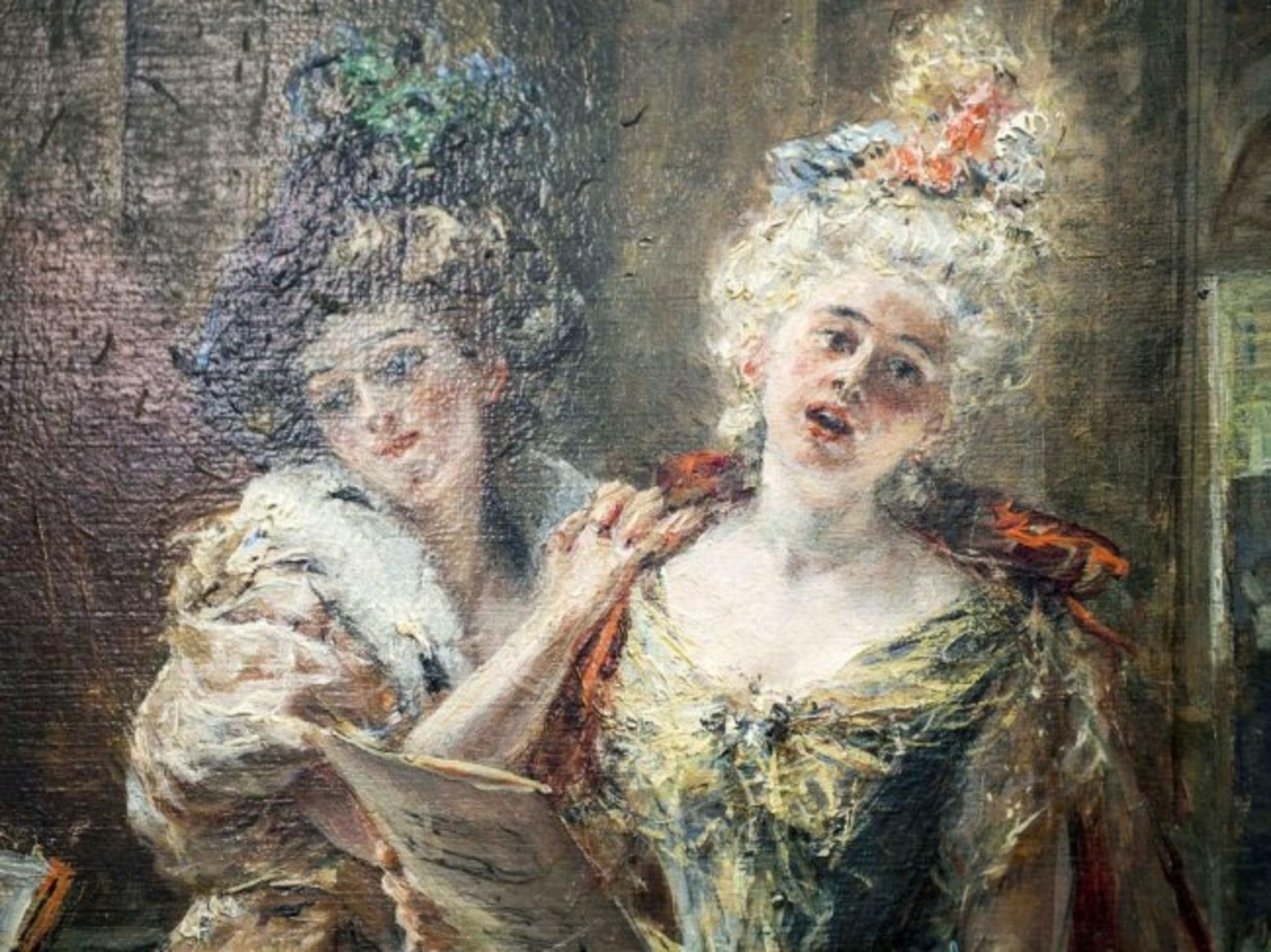 „Sweet Notes“ Ölgemälde auf Tafel von Fausto Giusto, signiert im Angebot 1