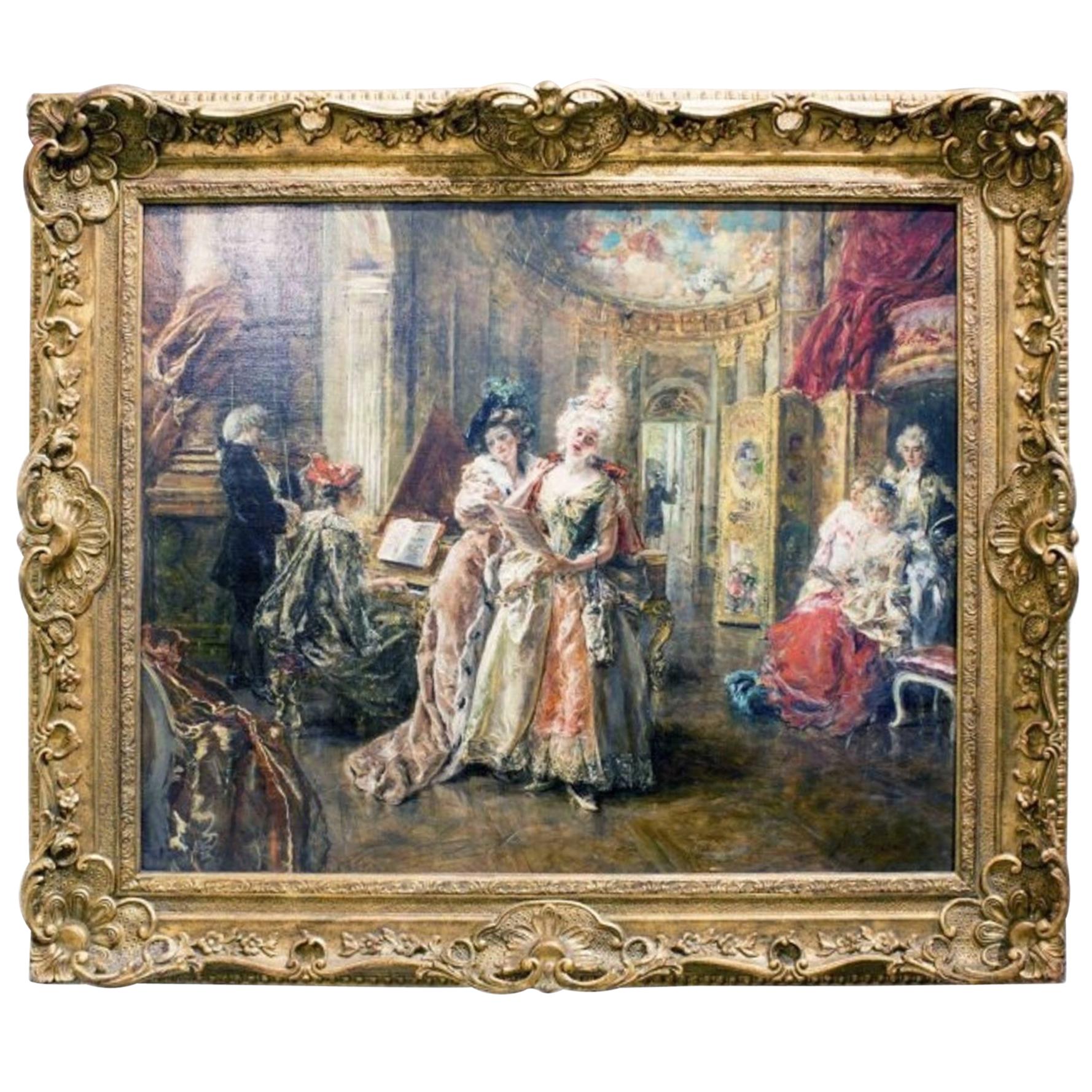 "Notas dulces" Óleo sobre tabla de Fausto Giusto, Firmado