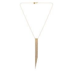 long graduated fringe Sweet Pea 18 Karat Yellow Gold Necklace with Long Graduated Chain Fringe