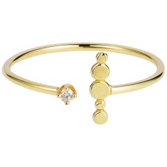 Sweet Pea Bits and Bobs 18k Yellow Gold Bar and Diamond Open Ring