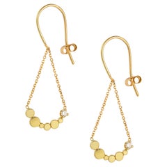 Sweet Pea Bits and Bobs 18k Yellow Gold Hook Earrings with Diamond Bar and Chain