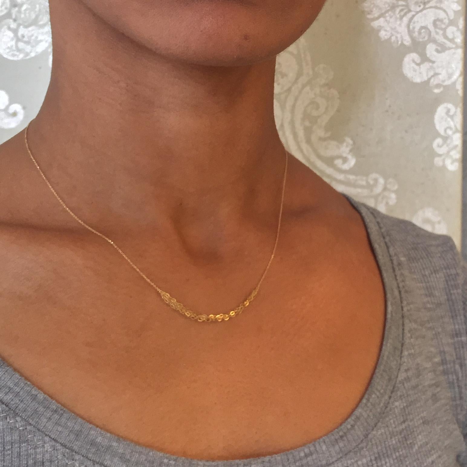 Sweet Pea Gold Tassel 18 Karat Yellow Gold Necklace with Layered Chains In New Condition For Sale In London, GB