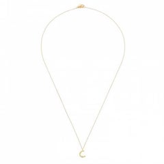 Sweet Pea Initial Letter Diamond and 18k Yellow Gold Letter 'C' Charm Necklace