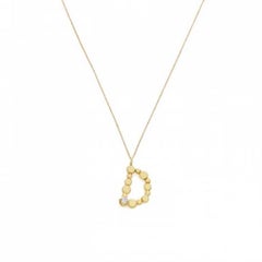 Sweet Pea Initial Letter Diamond and 18k Yellow Gold Letter 'D' Charm Necklace