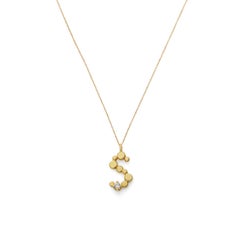 Sweet Pea Initial Letter Diamond and 18k Yellow Gold Letter 'S' Charm Necklace