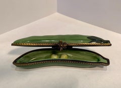 Sweet Pea Limoges France Two Peas in a Pod Miniature Porcelain Trinket Box