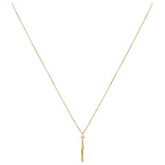 Sweet Pea Sycamore 18k Yellow Gold Diamond and Curved Bar Necklace