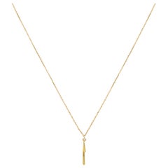 Sweet Pea Sycamore 18k Yellow Gold Diamond and Curved Bar Necklace