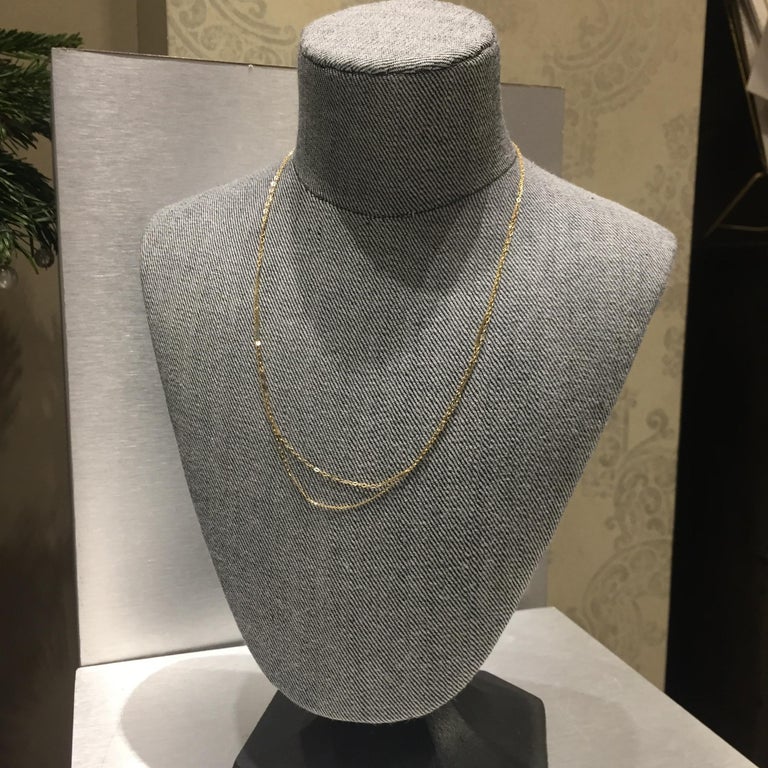 Contemporary Sweet Pea Sycamore 18 Karat Yellow Gold Double Strand Necklace with Bar Details For Sale