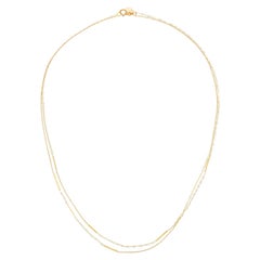 Sweet Pea Sycamore 18 Karat Yellow Gold Double Strand Necklace with Bar Details
