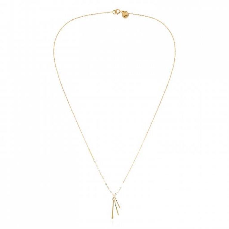 Made from 18k yellow gold, this dainty necklace from Sweet Pea's 'Sycamore' collection is made up from sparkling fine diamond cut chain and oval link chain with three organic bar details throughout. The total length of the necklace is 40cm, but can