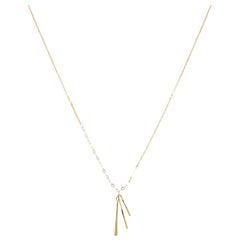Sweet Pea Sycamore 18k Yellow Gold Necklace With Hanging Bar Details
