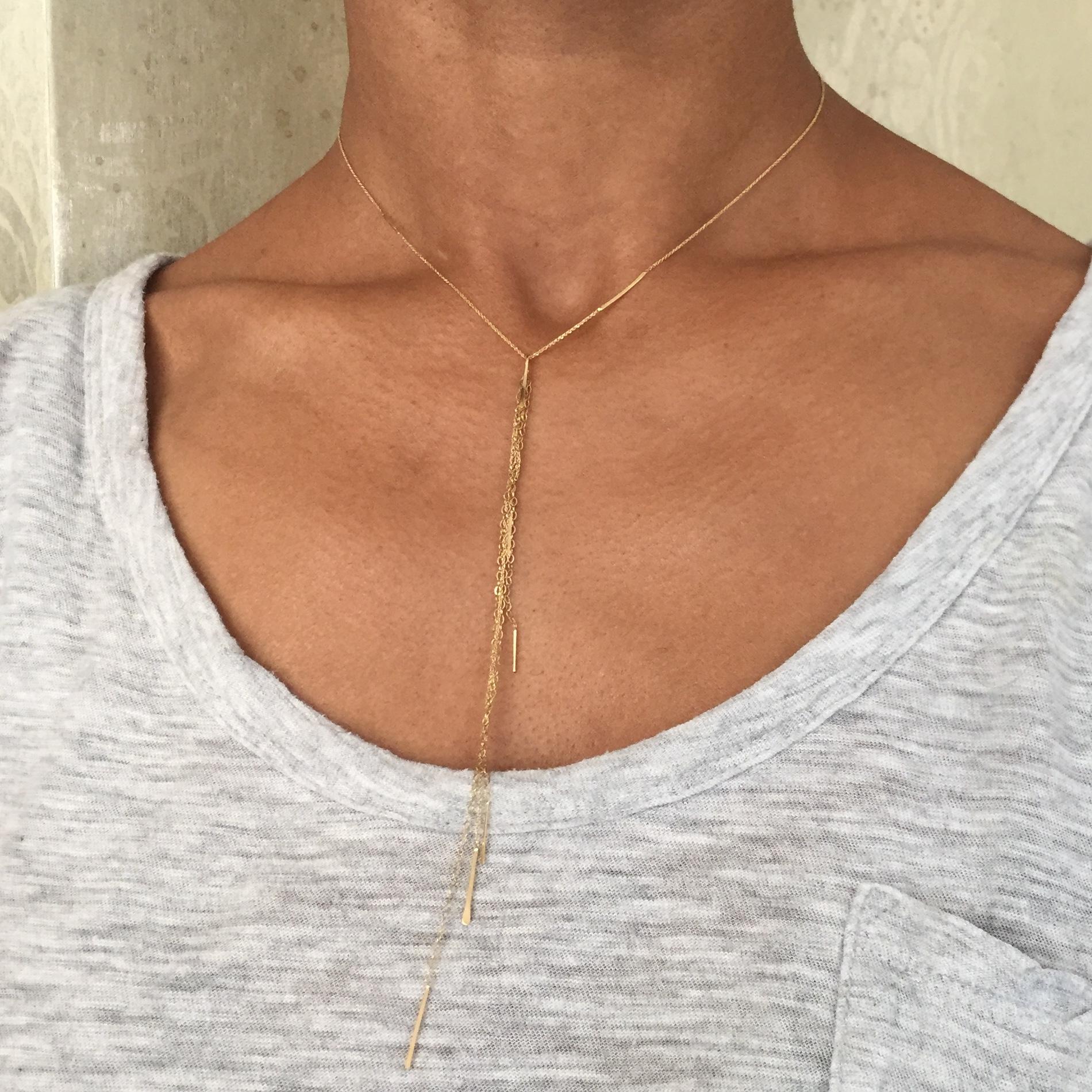 long layered chain necklace