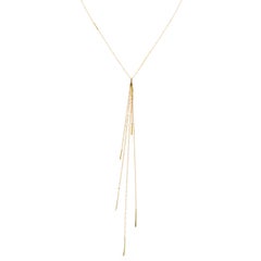 Sweet Pea Sycamore 18k Yellow Gold Necklace With Long Layered Chain Drop