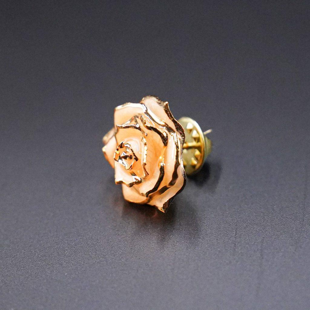 gold rose lapel pin