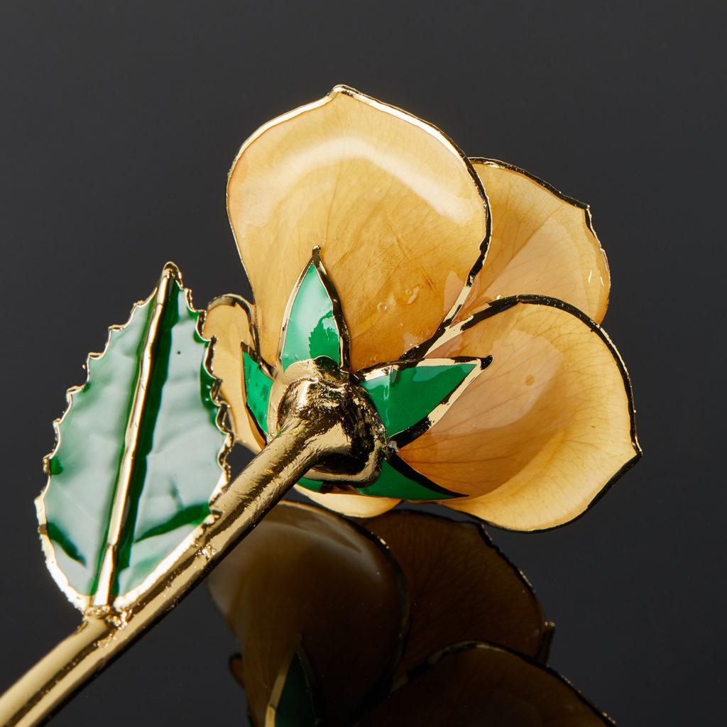 Sweet Pear & Cinnamon, glänzender Lack Real Rose in 24k Gold mit LED-Halterung im Zustand „Neu“ im Angebot in Belmont, MA