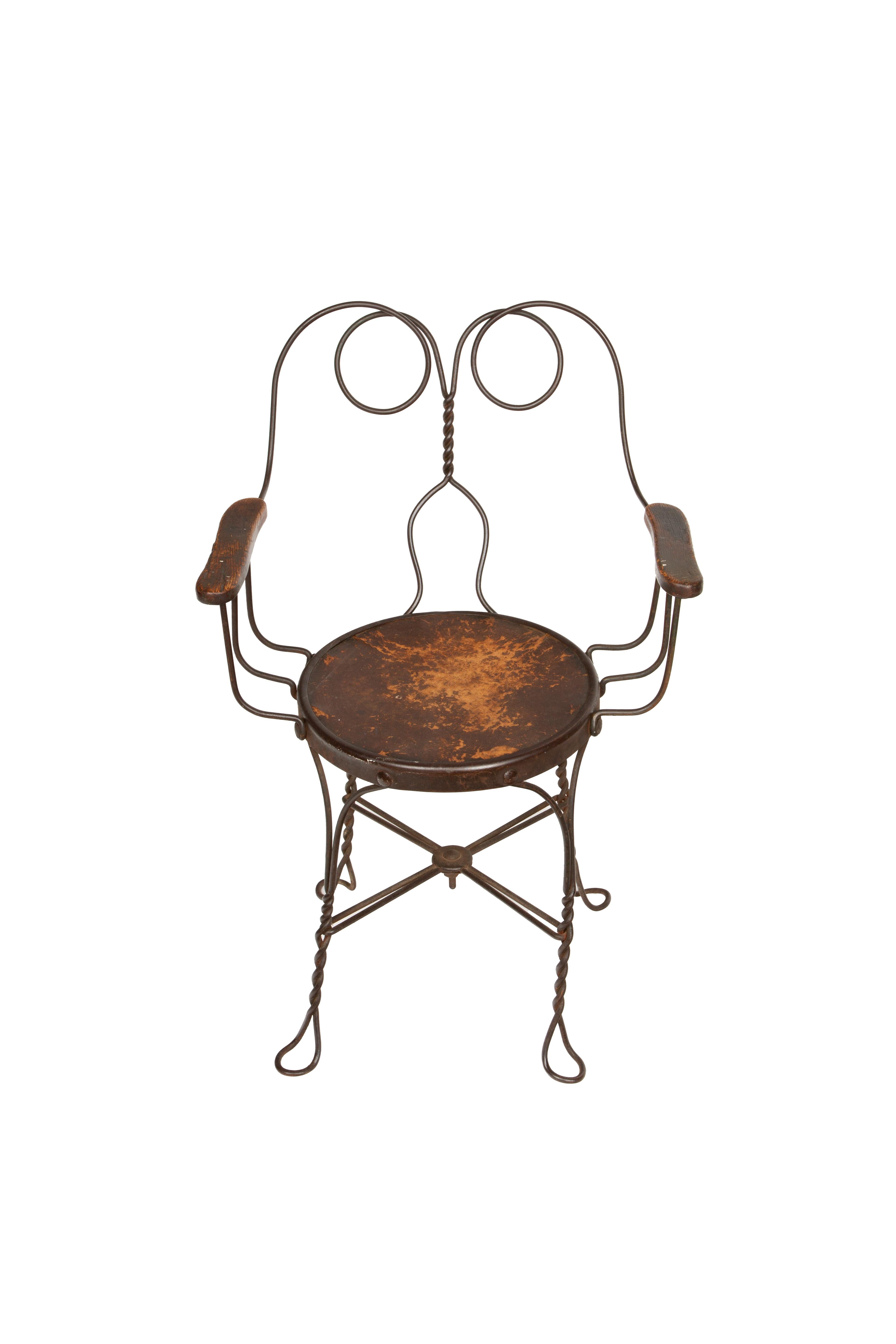 Sweet Seat Treats: Antique Parlor Perches (Pair of Ice Cream Parlor Chairs) 4