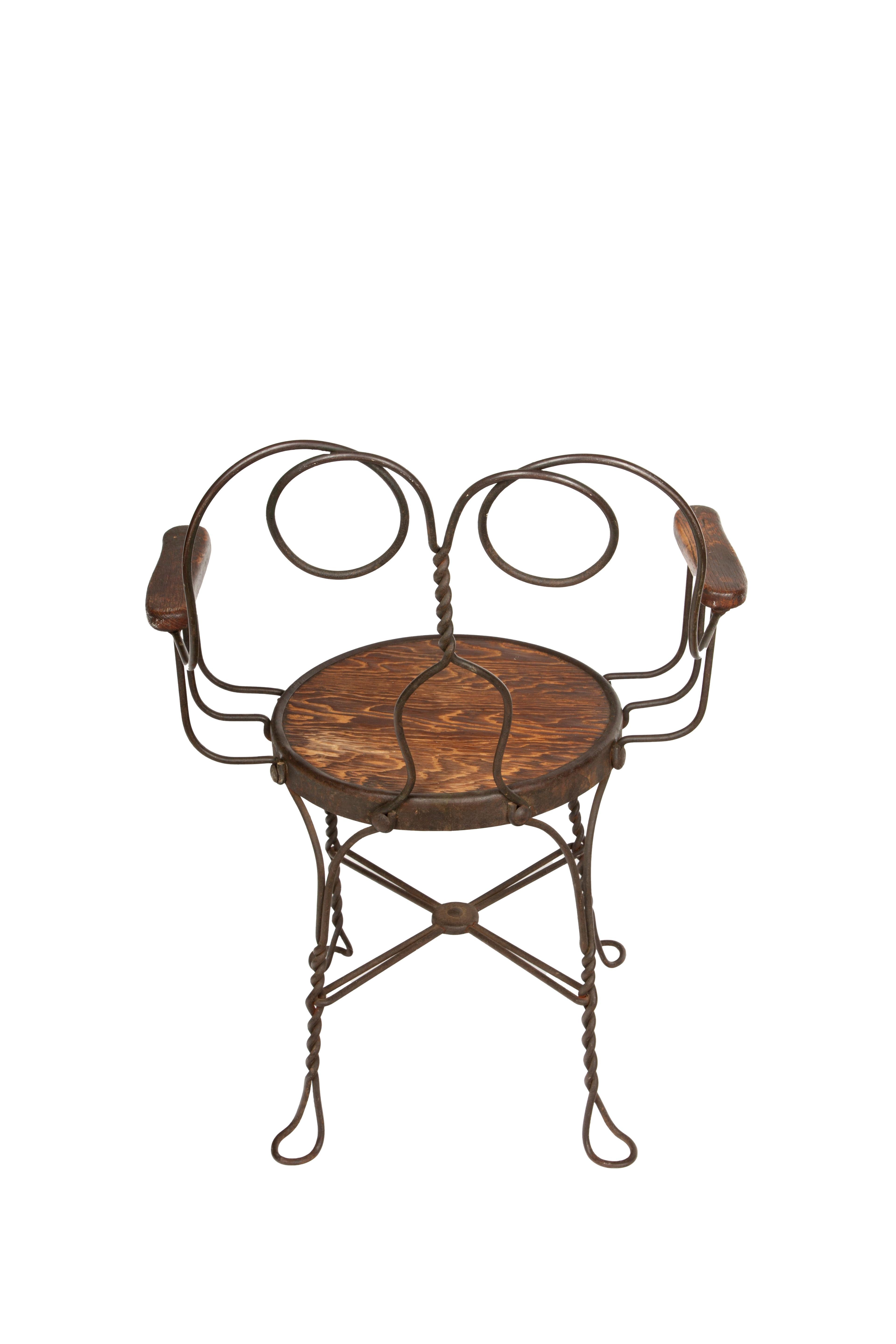 Sweet Seat Treats: Antique Parlor Perches (Pair of Ice Cream Parlor Chairs) 1