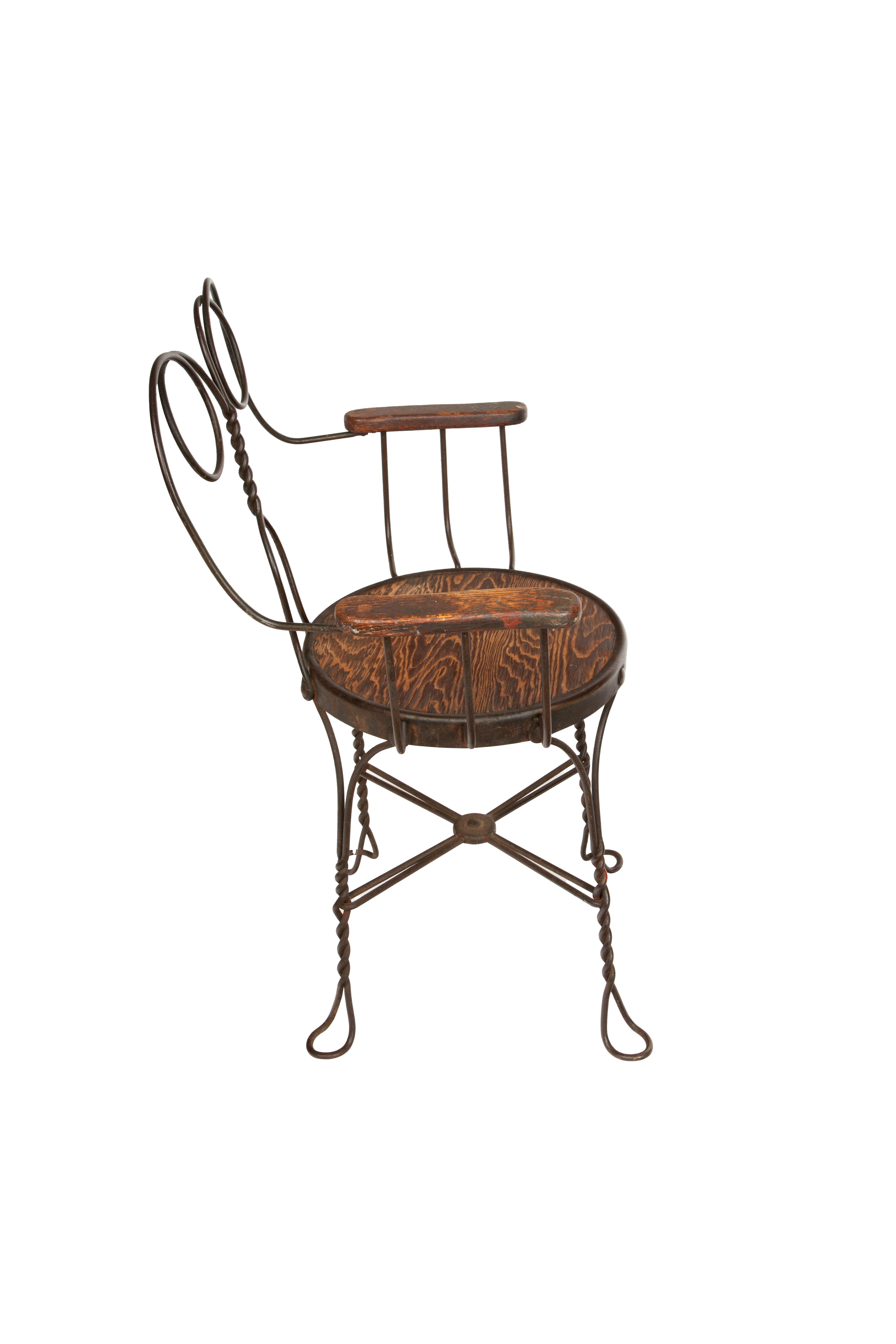 Sweet Seat Treats: Antique Parlor Perches (Pair of Ice Cream Parlor Chairs) 2