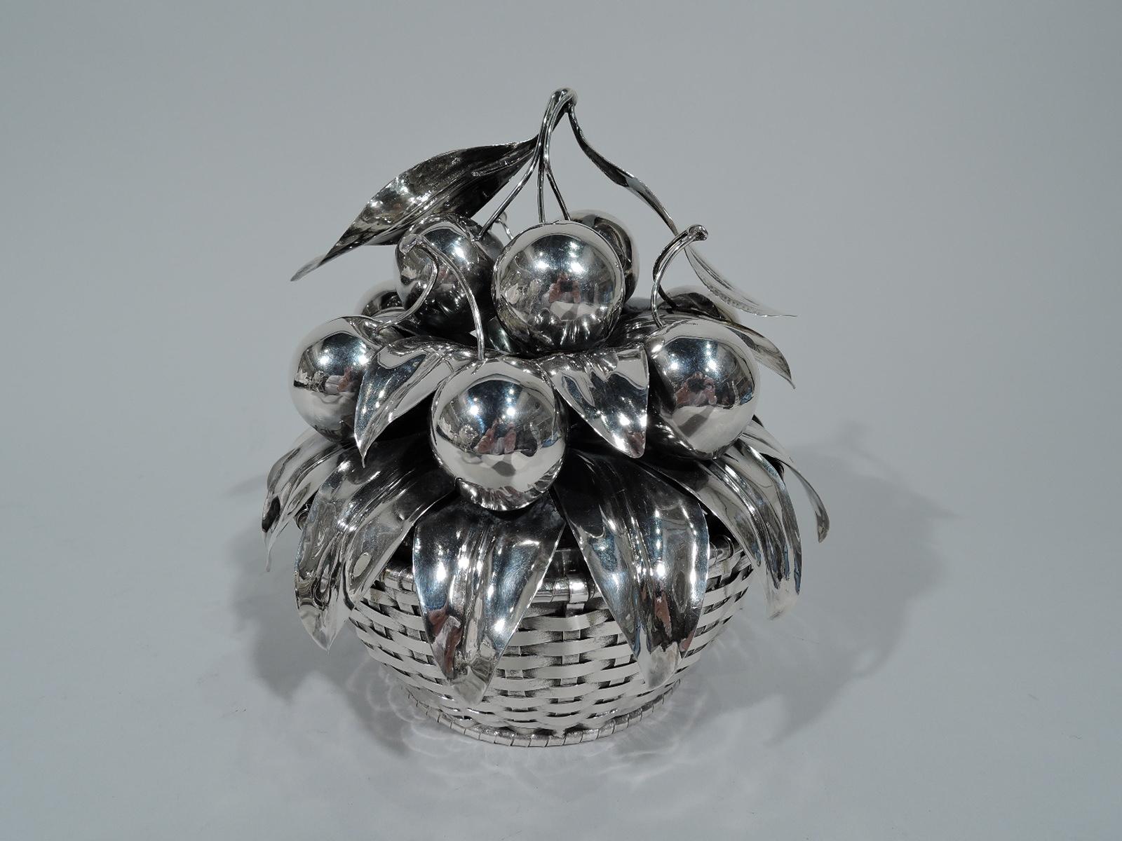 Modern Sweet Sterling Silver Cherry Basket by Buccellati