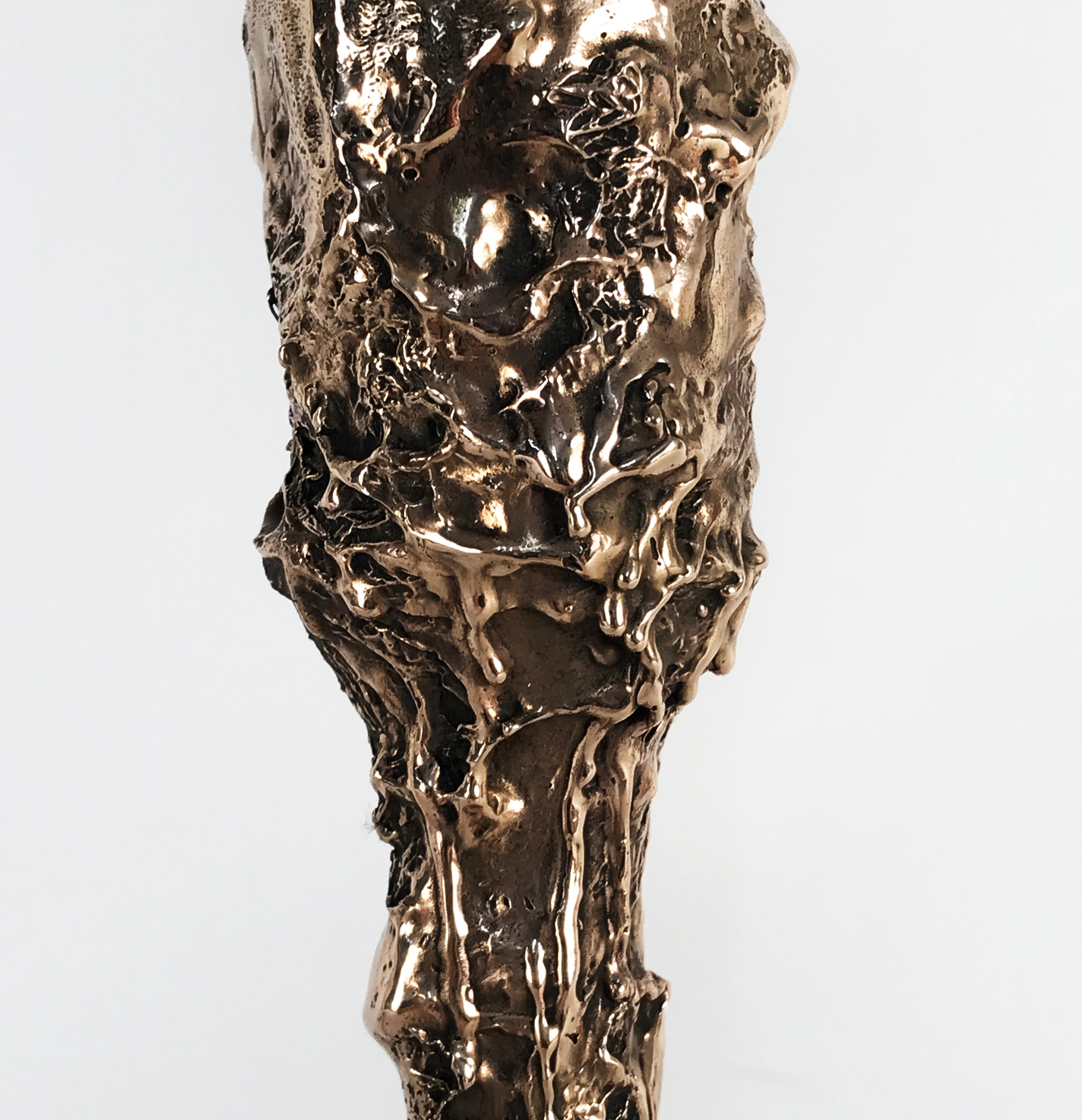 Sweet Thing I, Unique Bronze Sculptural Lamp, Signed by William Guillon For Sale 4