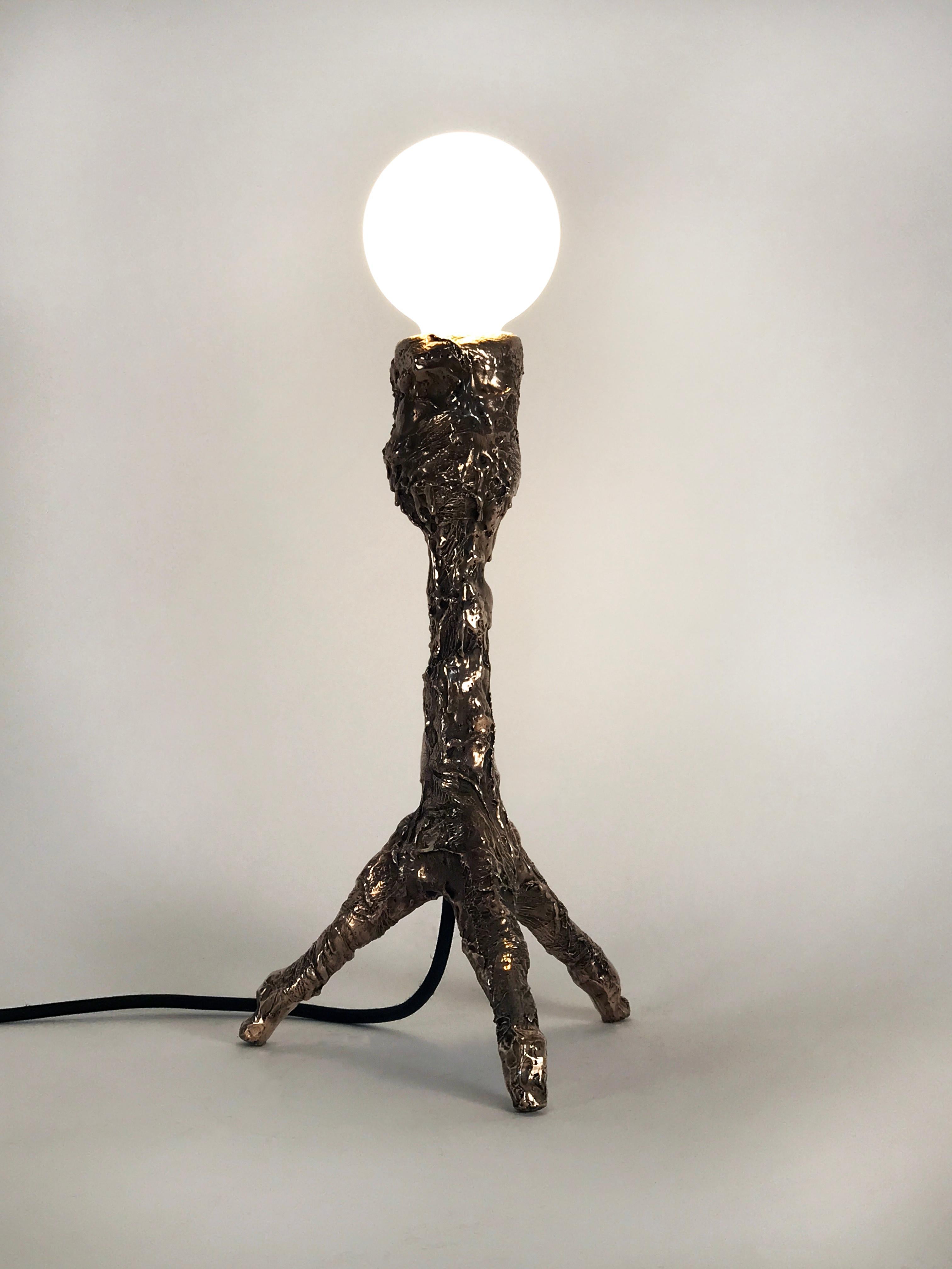 Contemporary Sweet Thing I, Unique Bronze Sculptural Lamp, Signed by William Guillon For Sale