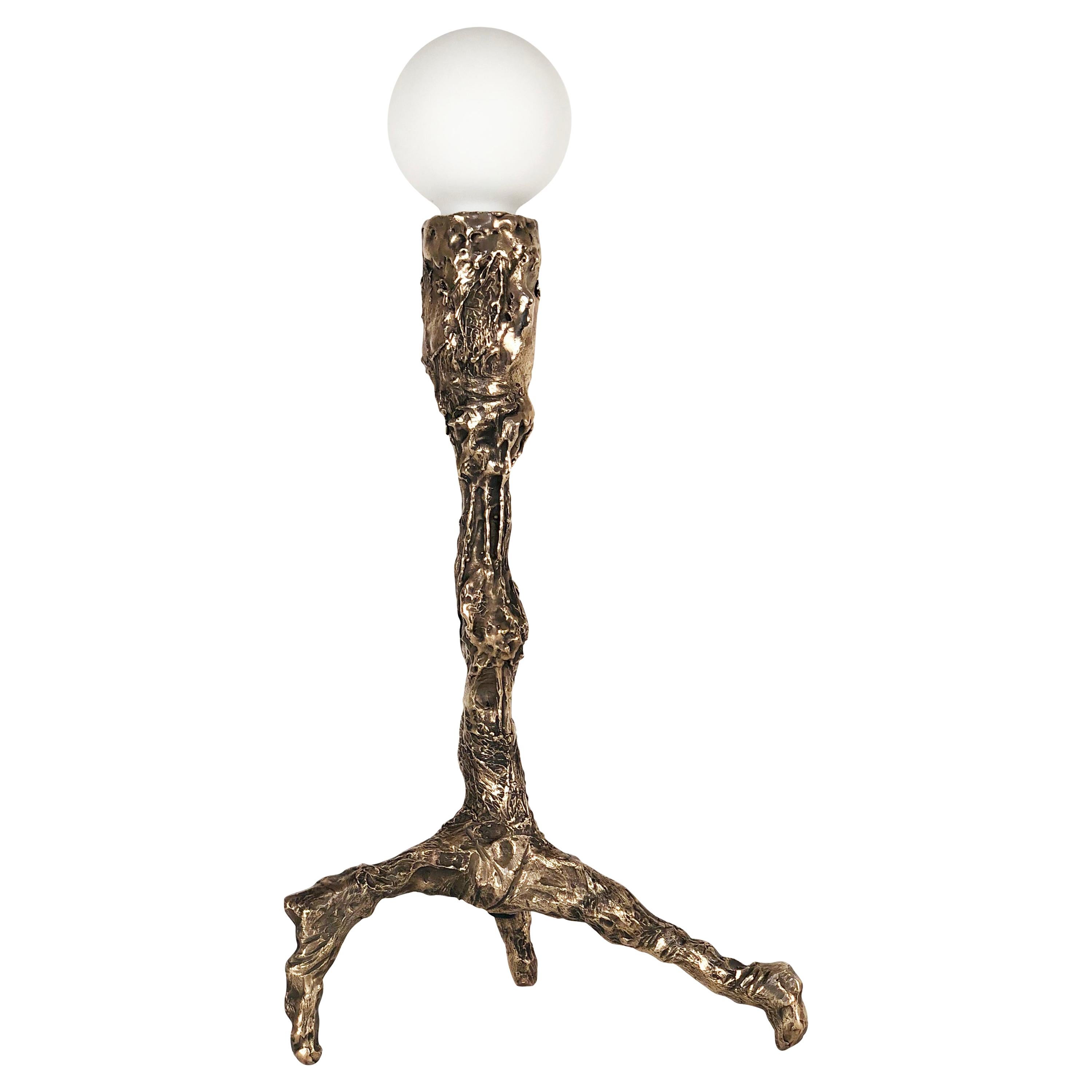 Sweet Thing II, Unique Bronze Sculptural Lamp, Signed by William Guillon For Sale