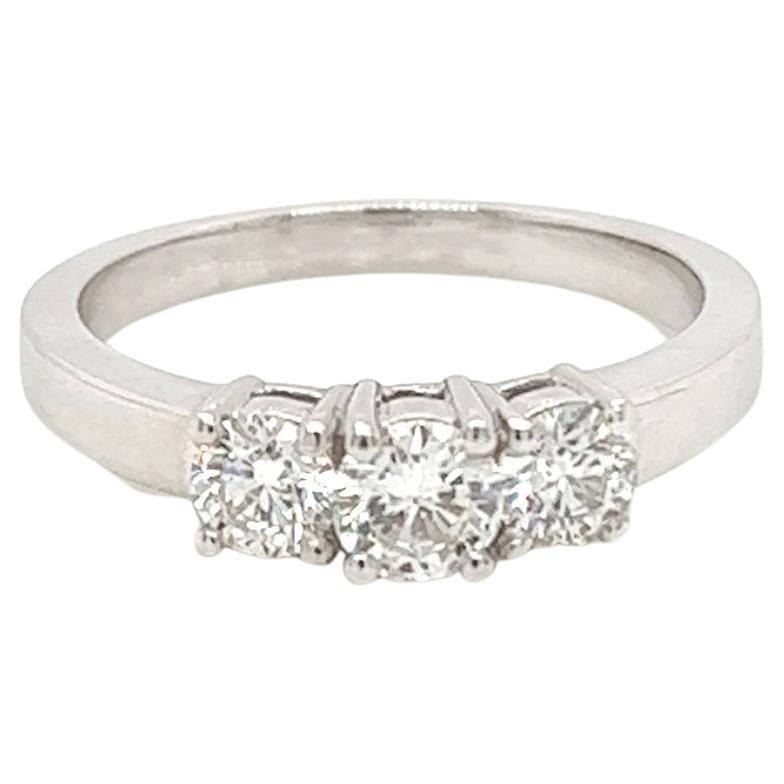 0.92 Carat Sweet Three Stone Diamond Ring  For Sale