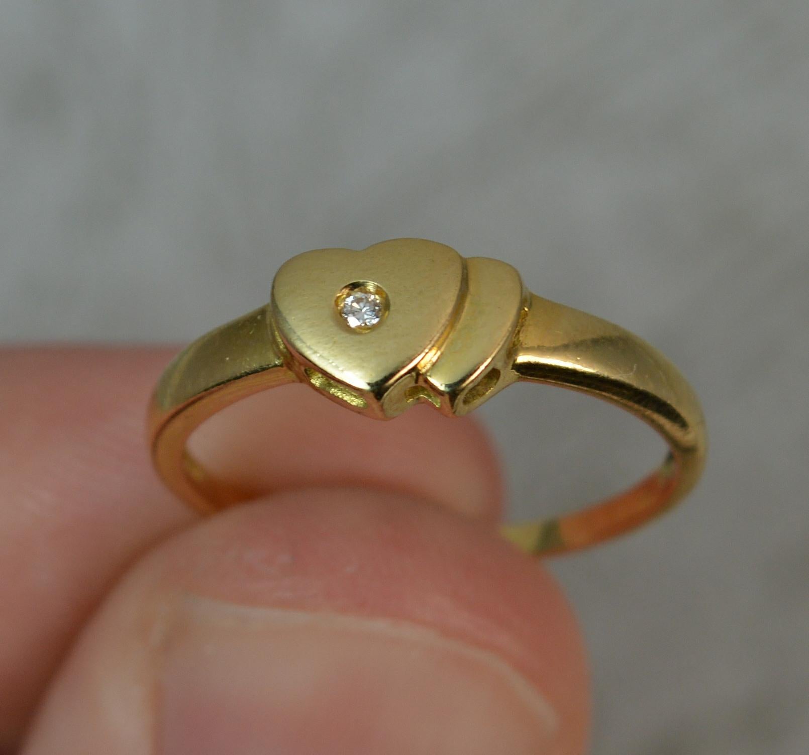 double heart signet ring