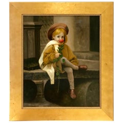 Sweet Virginia, Child with Beret Oil on Canvas Painting