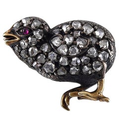 Sweetest Victorian Rose Diamond Chick Brooch ‘I Have Ever Seen’