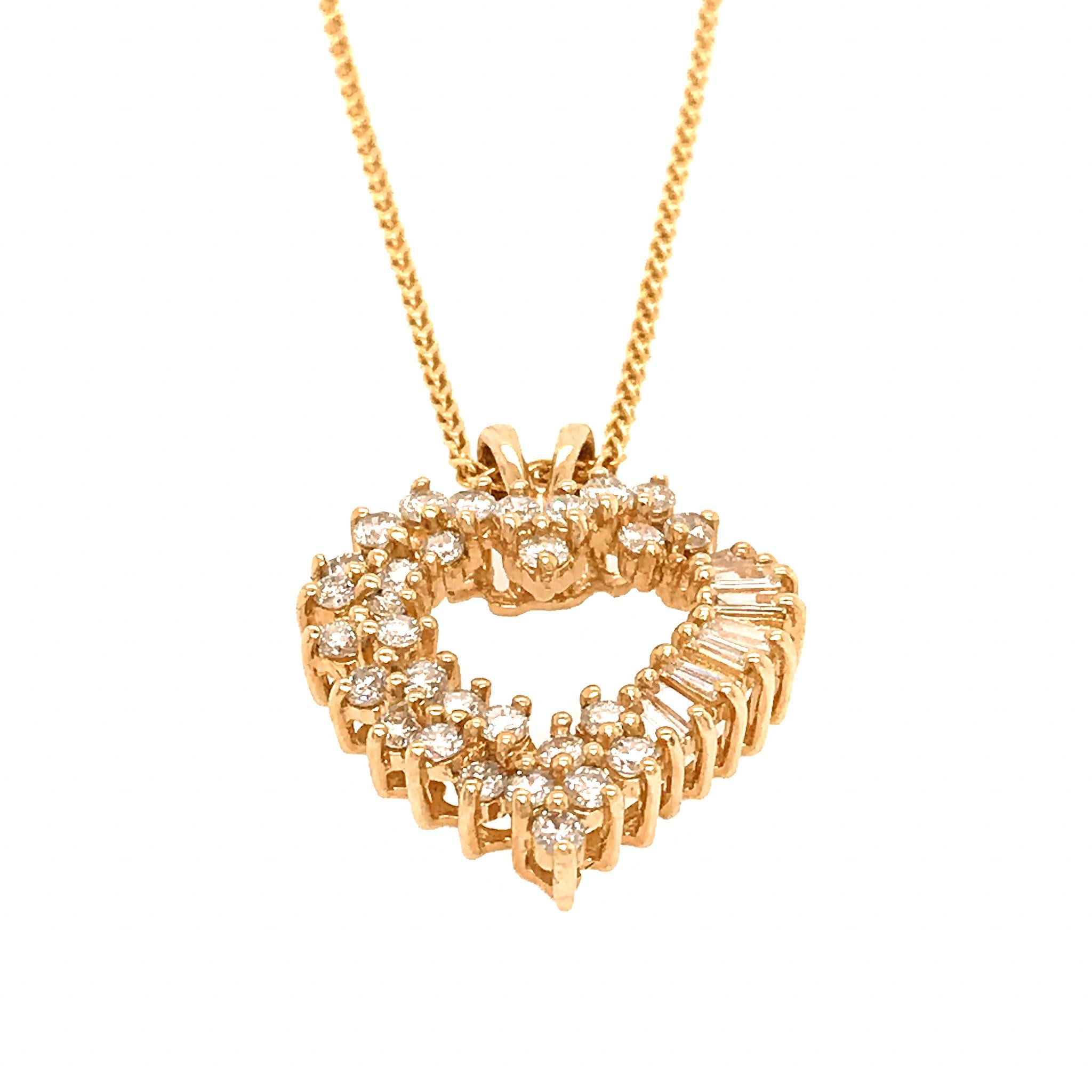 14k Gelbgold
Diamant: 1.00 ct twd
Schliff: Rund und Baguette
Kettenlänge: 18 Zoll