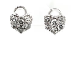 Sweetheart Diamond 14 Karat White Gold Earrings