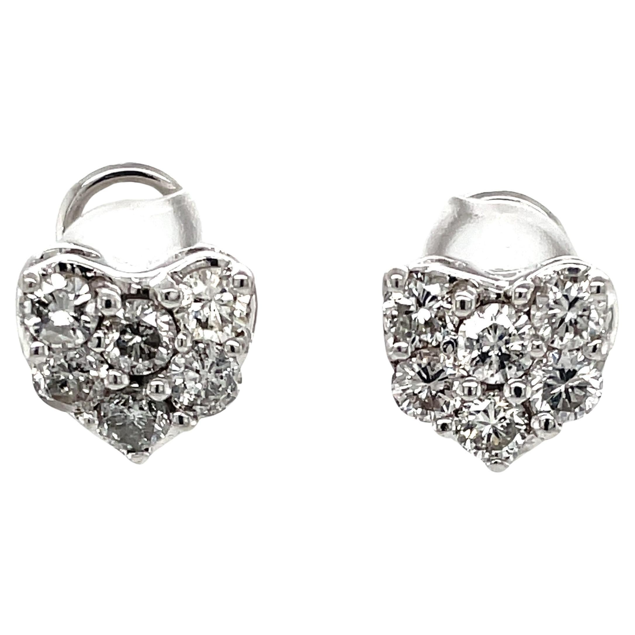 Boucles d'oreilles Sweetheart en or blanc 14 carats