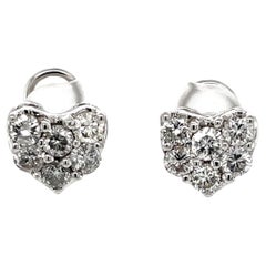 Sweetheart Diamond 14 Karat White Gold Earrings