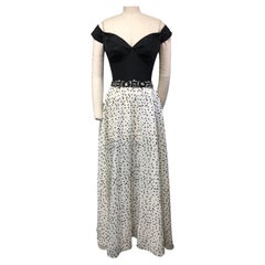 Used Sweetheart Sparkling Off the Shoulder Gown with Jeweled Waist in Black and White