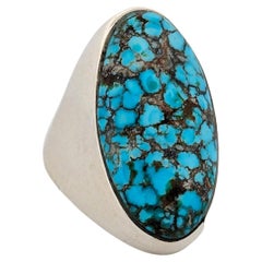Sweetwater Hill  Handcrafted Sterling Silver Ring with Kingman Turquoise