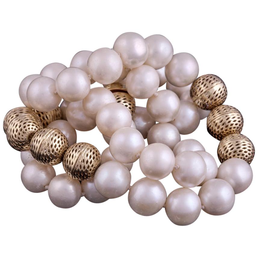  18 Karat Gold, Sweetwater Pearls Collier For Sale