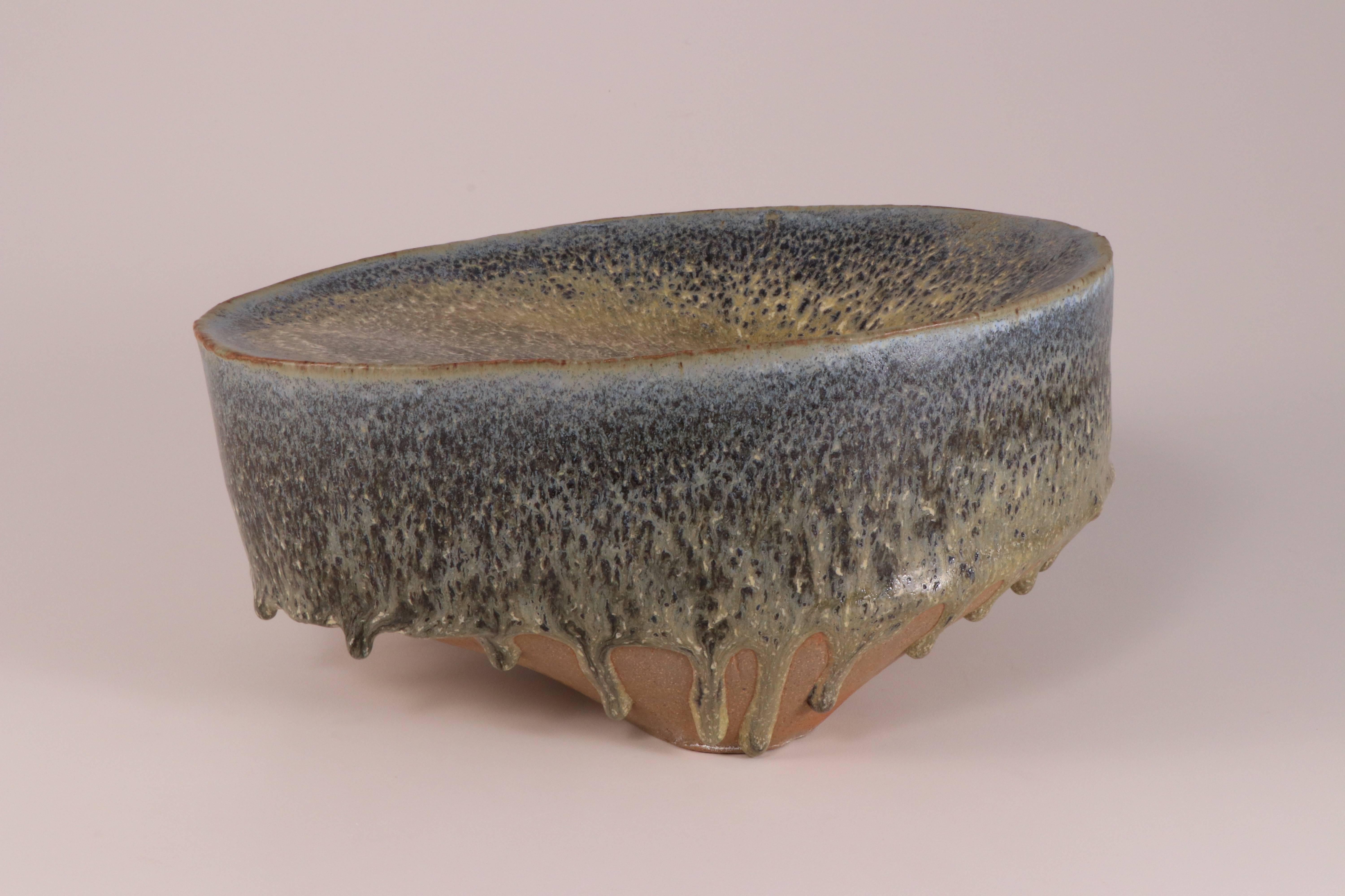 Glazed fired stoneware.

Contemporary ceramicist Brian Molanphy is inspired by the peaks and valleys seen on mountainous hikes. He plays with glazes and firing methods to create unique, contemporary end results that are different for each piece.
