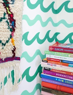 Swell Designer Wallpaper in Color Bondi 'Teal Greens and White'