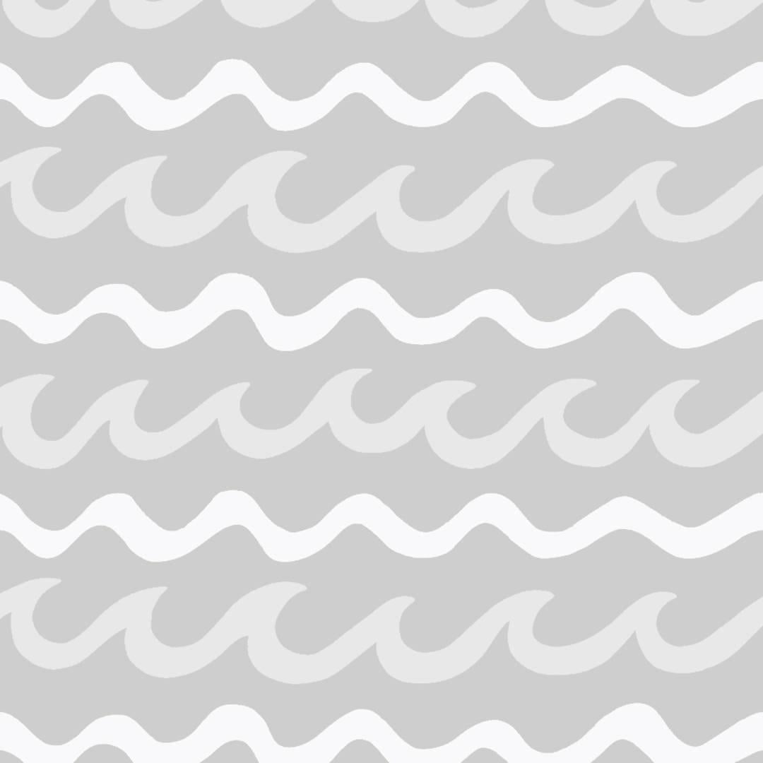 Swell Designer Wallpaper in Cloud 'White, Pale Grey and Mid Grey' For Sale