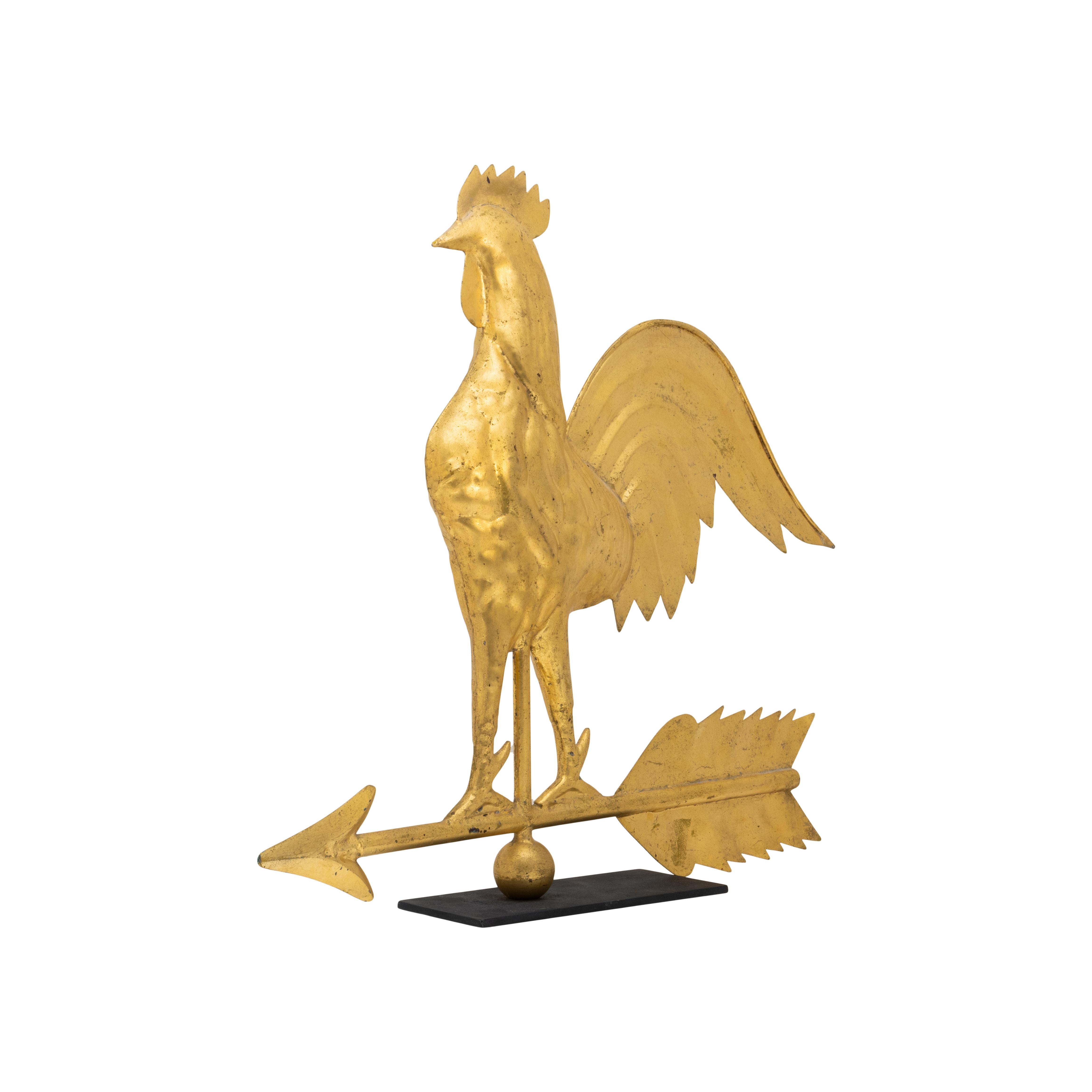 Swelled Copper Rooster Weather Vane In Good Condition For Sale In Coeur d'Alene, ID