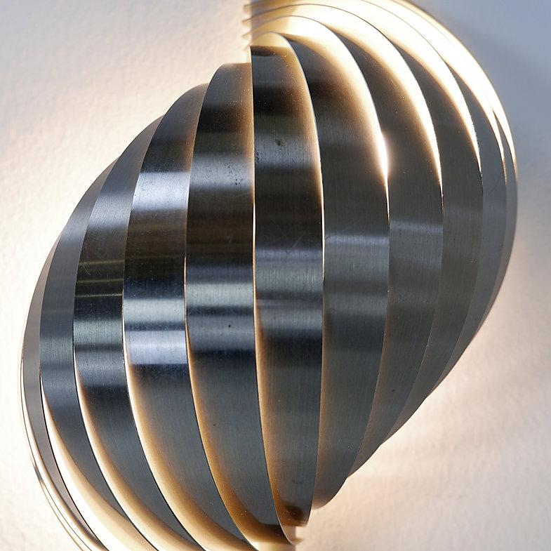 Swelling aluminium sconce by Henri Mathieu, France, 1970's For Sale 5