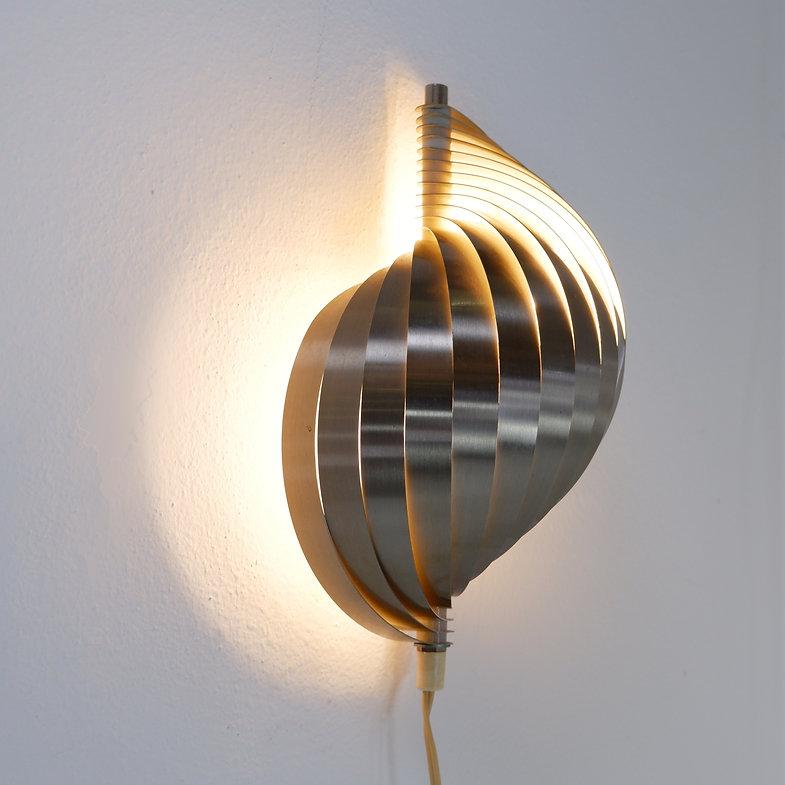 Swelling aluminium sconce by Henri Mathieu, France, 1970's For Sale 7