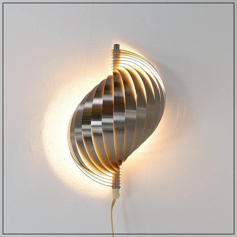 Swelling aluminium sconce by Henri Mathieu, France, 1970's For Sale 9