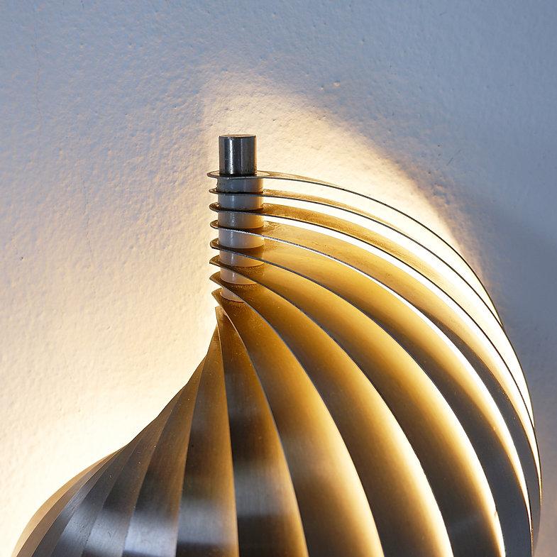 Swelling aluminium sconce by Henri Mathieu, France, 1970's For Sale 1