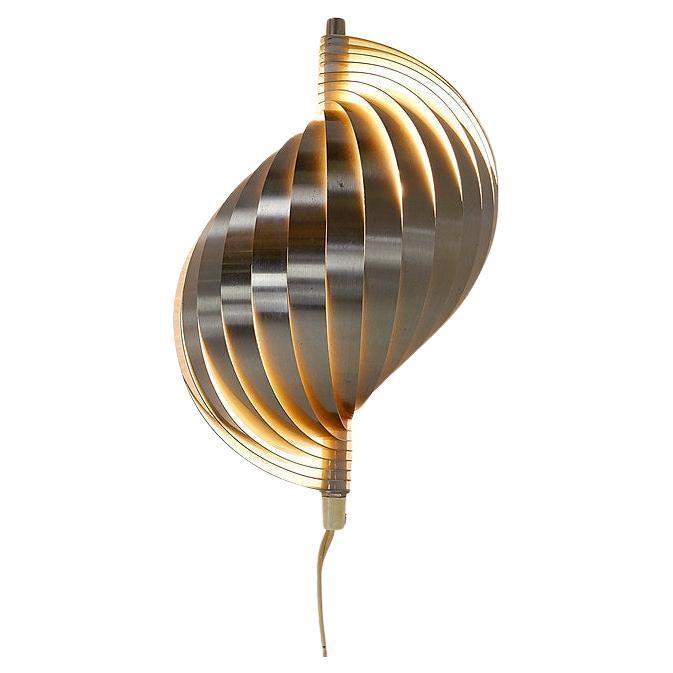 Swelling aluminium sconce by Henri Mathieu, France, 1970's For Sale