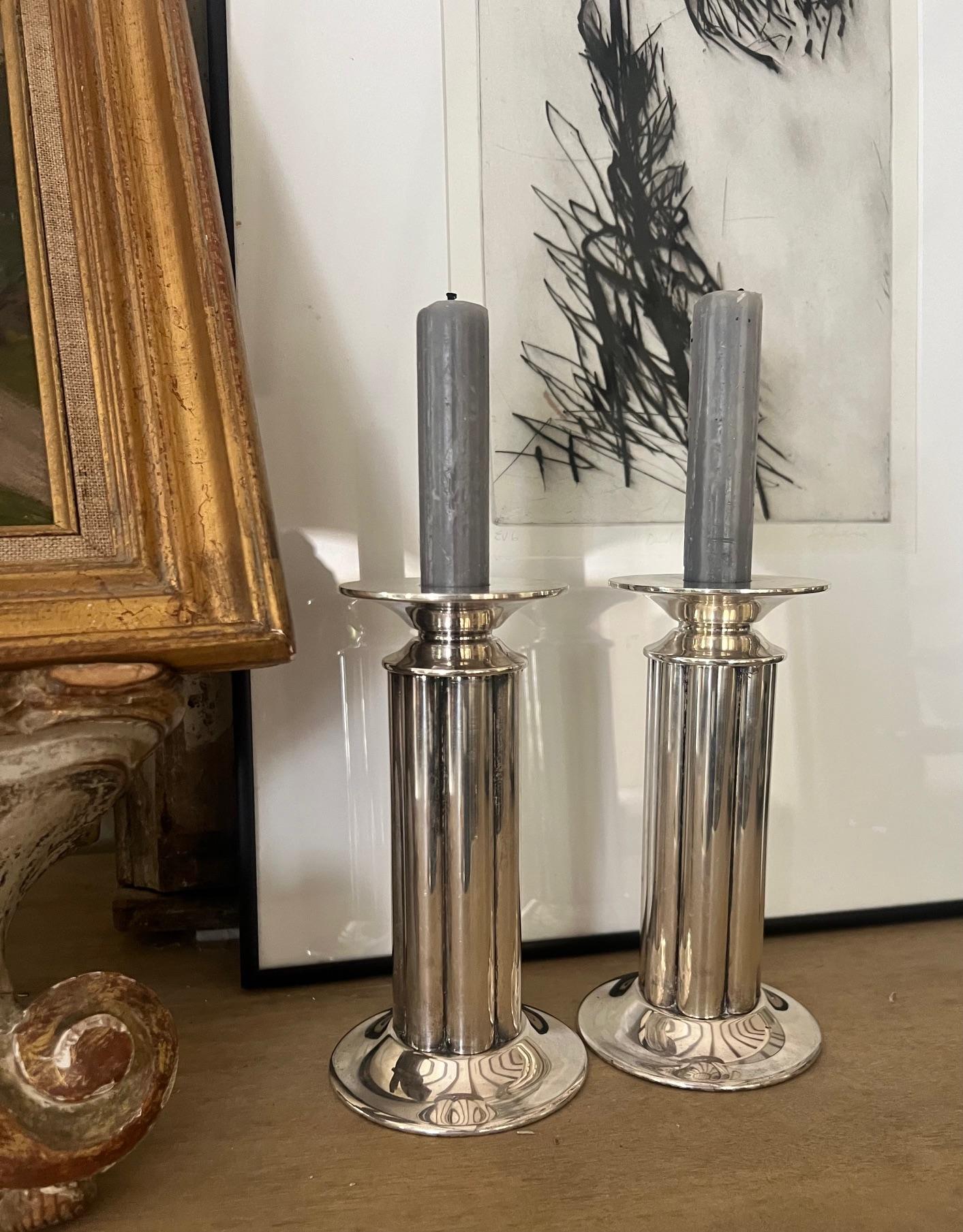Mid-Century Modern Swid Powell Candlesticks, Designed by Stern, Italian- Set of 2, c. 1980's For Sale
